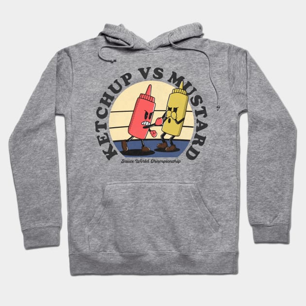 Ketchup vs Mustard Hoodie by Vintage Prints